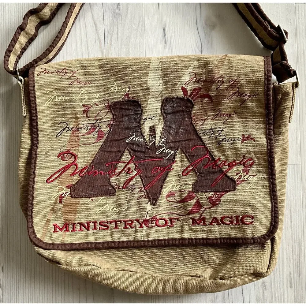 Universal Studios Harry Potter Ministry of Magic Brown Canvas Messenger Bag